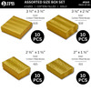 Assorted size gold cotton filled boxes - G40