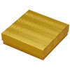 3 1/2" x 3 1/2" x 1" gold cotton filled boxes - G33
