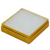 3 1/2" x 3 1/2" x 1" gold cotton filled boxes - G33