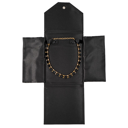 Leatherette Necklace Folder black interior - FL68B
