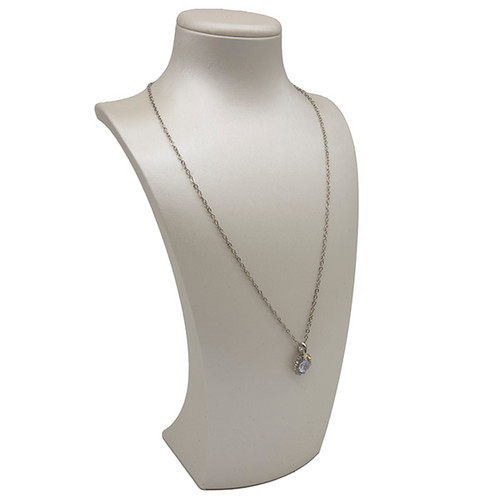 Ivory Brushed Leatherette Bust 10" High - 63-822