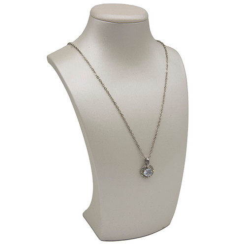 Ivory Brushed Leatherette Bust 8" High - 63-812