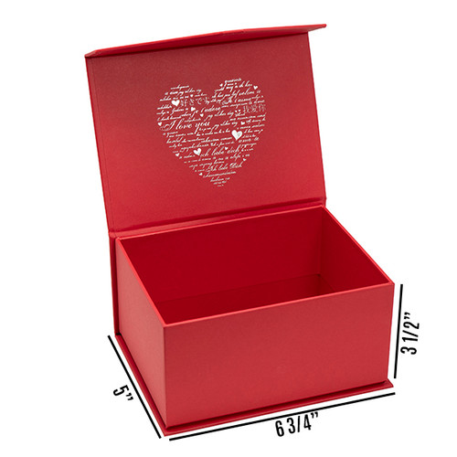 Red Gift Box with Magnetic Lid - GB037R - JPB Jewelry Box