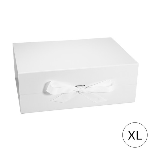 Collapsible magnetic box in white 13 1/2" x 10" x 5" H - GB213-WT