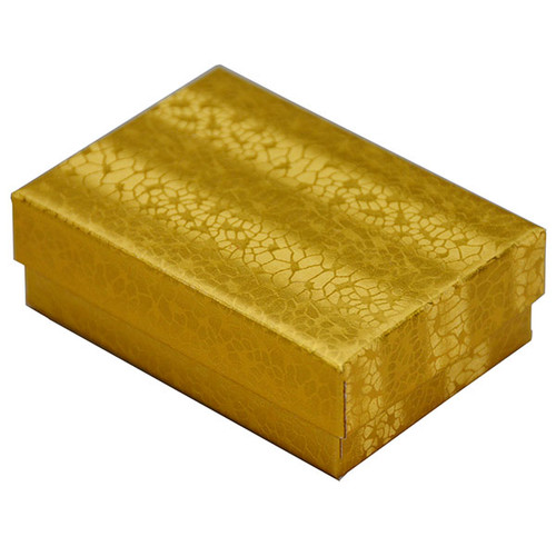 3 1/8" x 2 1/8" gold cotton filled boxes - G32