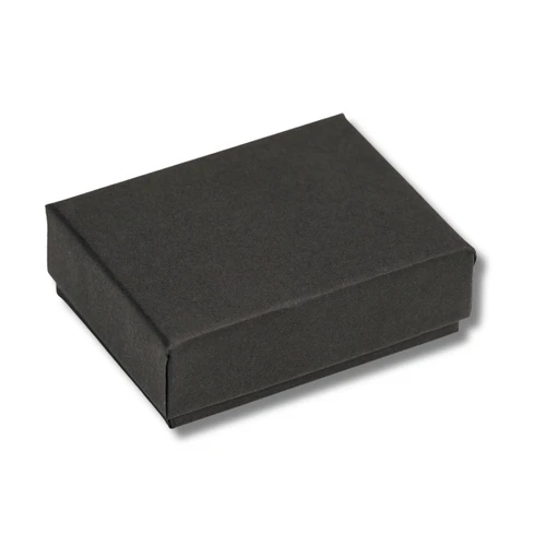 2" x 1 1/2" Matte black cotton filled boxes - G11F