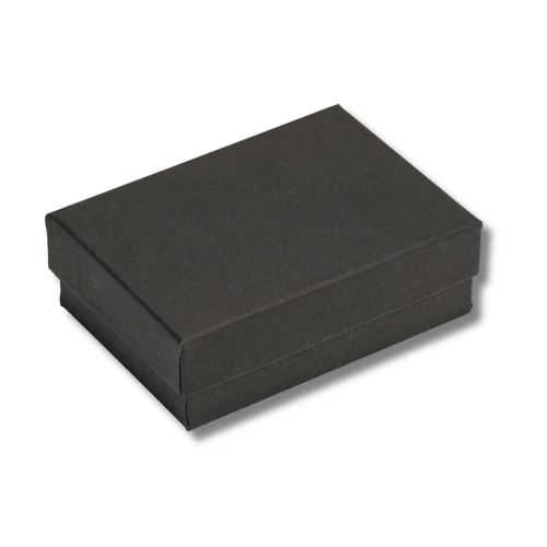 3 1/8" x 2 1/8" Matte black cotton filled boxes - G32F