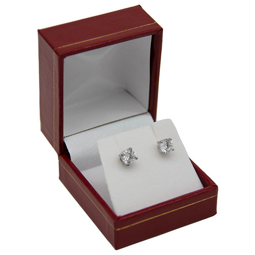 Classic leatherette Red Earring Box - CB60