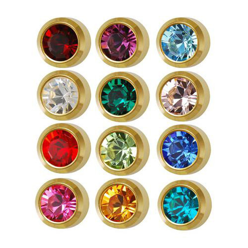 MED BIRTHSTONE ASSORTED GOLD - R2137