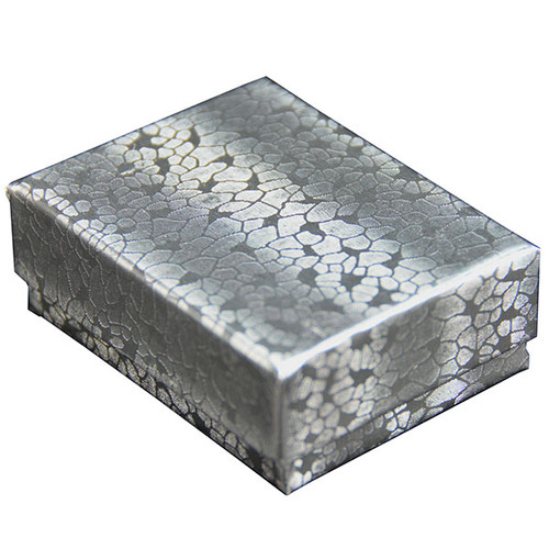 2" x 1 1/2" silver cotton filled boxes - G11S