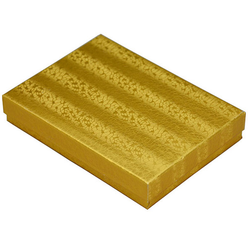 Cotton Filled Jewelry Boxes | Gold