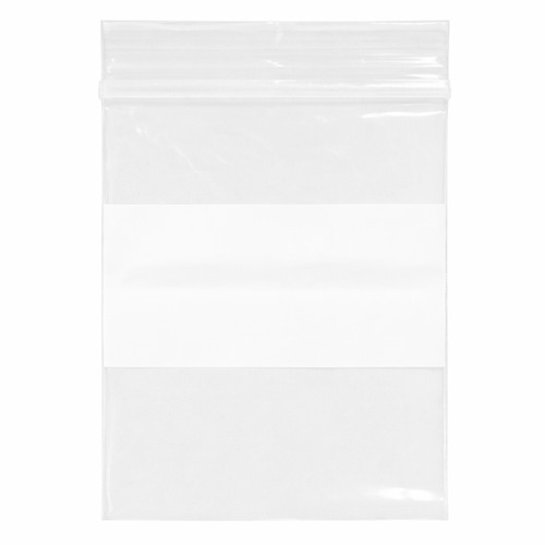 Reclosable Zip Bags White Block