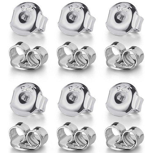 Earring backs 925 Sterling Silver 6mm - EB506 - JPB Jewelry Box
