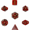 Chessex Dice - Vortex Burgandy/Gold 7 Piece Polyhedral Dice Set