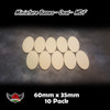 Miniature Bases - Oval - MDF - 60mm x 35mm - 10 Pack