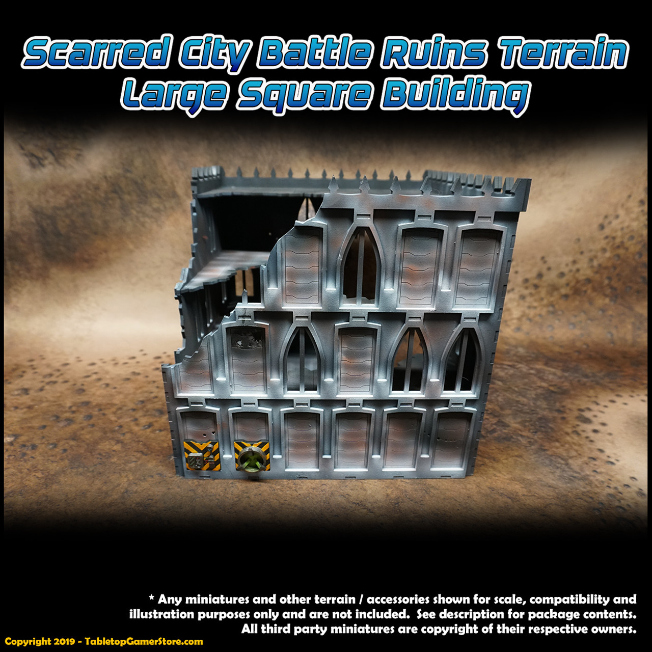 Scarred City Battle Ruins Terrain - Large Square Building