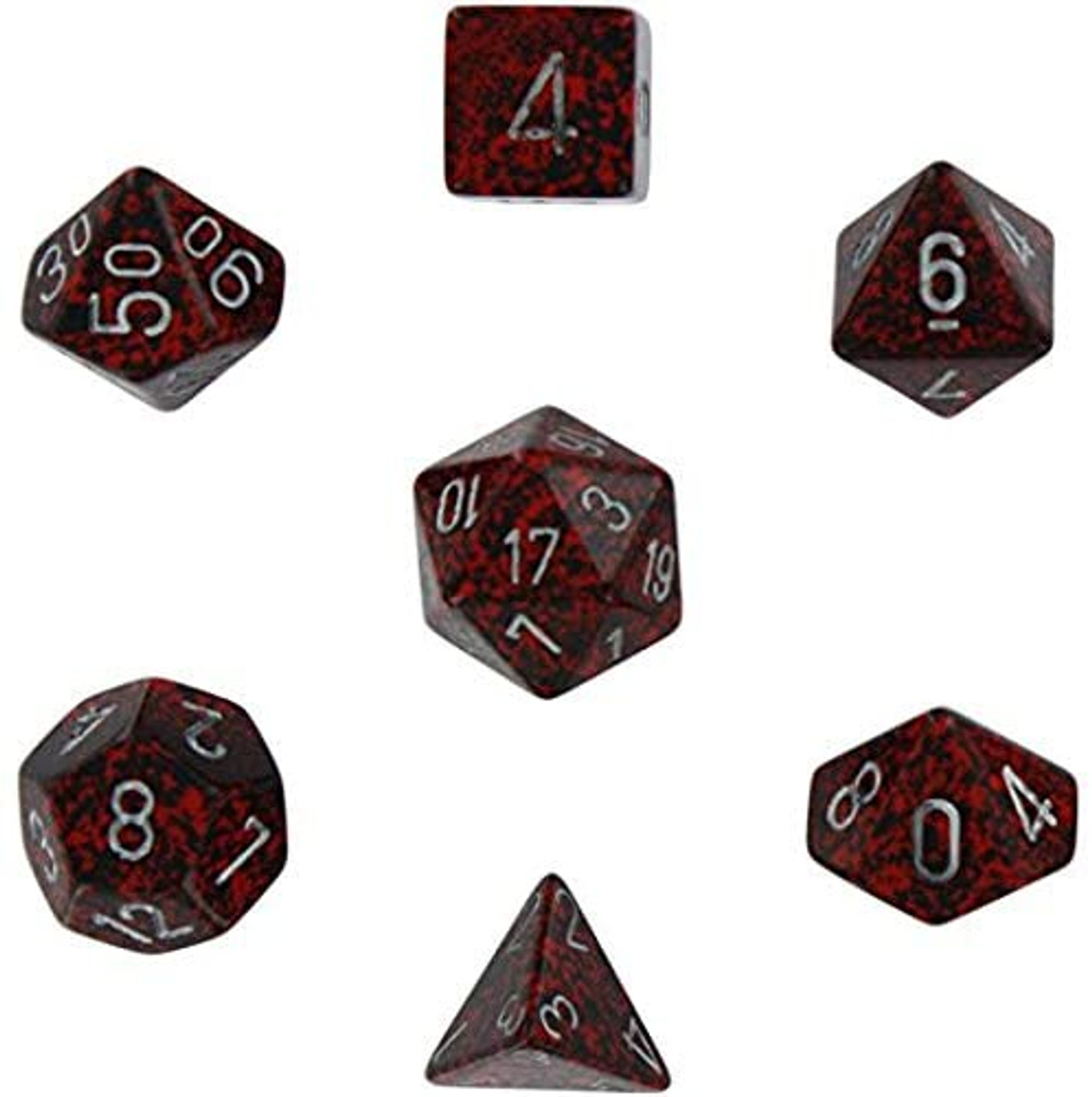 Chessex Dice - Speckled Silver Volcano 7 Piece Polyhedral Dice Set