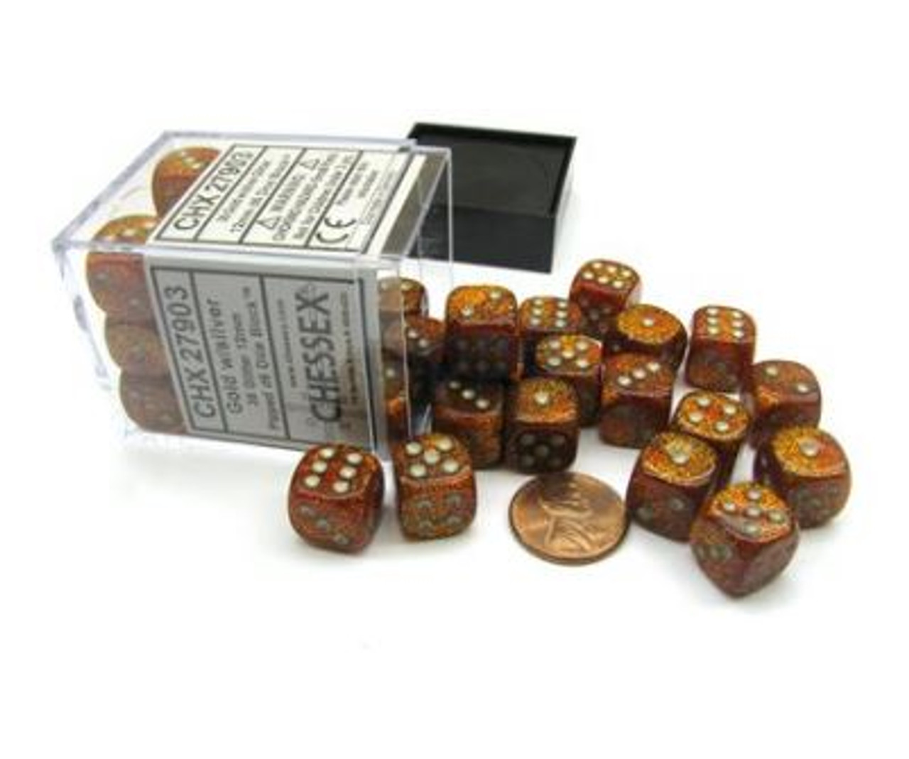 Chessex Dice - Glitter Gold/Silver 36D6 Dice Set