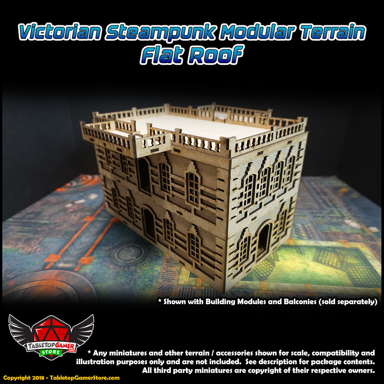 Victorian Steampunk Modular Terrain - Flat Roof