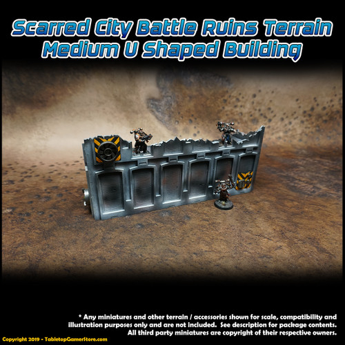 Scarred City Battle Ruins Terrain - Medium U Shaped Building Scarred City Battle Ruins Terrain - Medium U Shaped Building