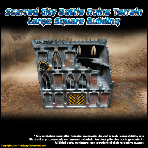 Scarred City Battle Ruins Terrain - Large Square Building Scarred City Battle Ruins Terrain - Large Square Building