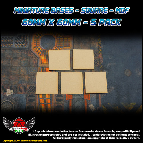 55mm x 40mm RECTANGLE NATURAL MDF BASES for Roleplay Miniatures 