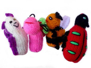 100 Hand Knit Finger Puppets - Handmade Peru Toy 100 Hand Knit Finger Puppets - Handmade Peru Toy