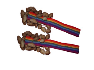 Pair of Chajchas amazon Maracas shakers Inka colors Pair of Chajchas amazon Maracas shakers Inka colors
