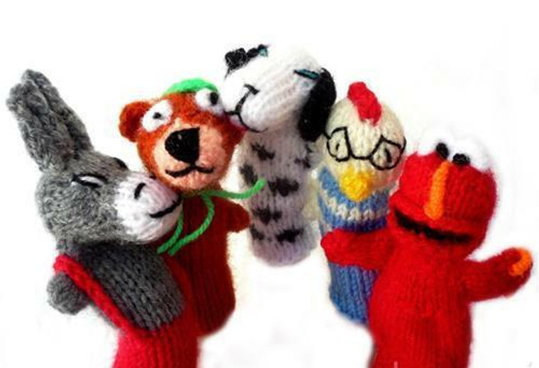 Lot 500 Finger Puppets  Zoo-Handmade - Hand Knit Toy