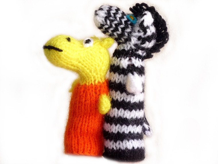 Lot 1000  Finger Puppets Zoo-Handmade Toy-Hand Knit