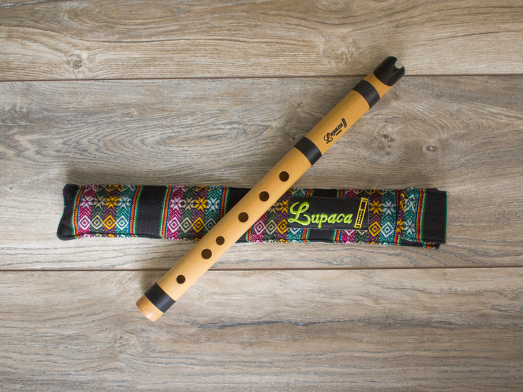 Professional Lupaca bamboo Quena with ebony wood mouthpiece in F