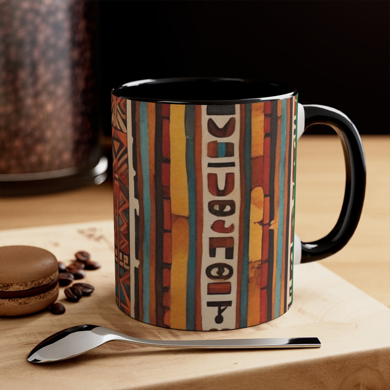 Accent Coffee Mug, 11oz - Ethnic Colors - Art design