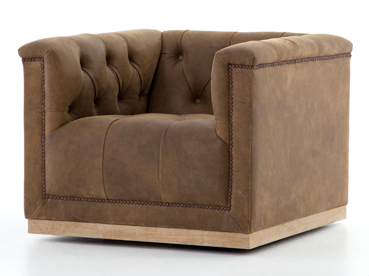 Fulton Cube Leather Chair | Country Willow