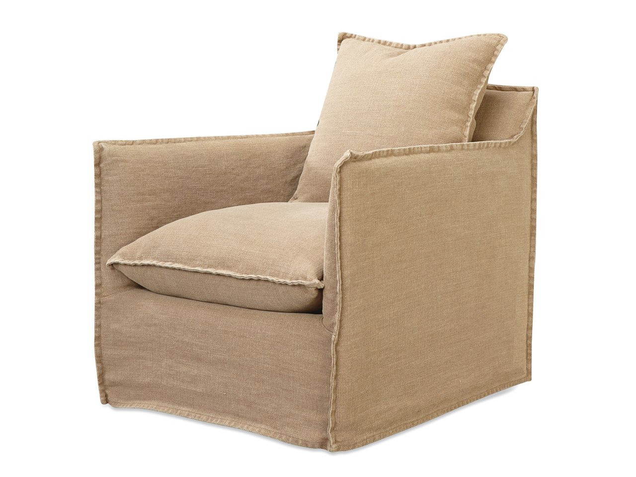 Riley Slipcovered Swivel Chair Swivel Chairs & Swivel Rockers