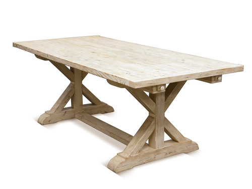 Silverlake Garden Trestle Dining Table - Weathered White