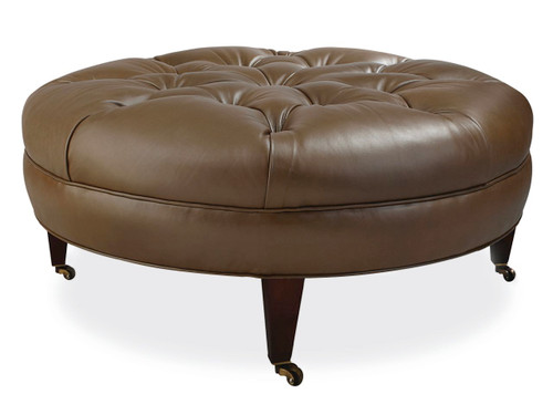 Renee Large Tufted Leather Ottoman