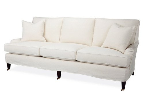Batten Slipcovered Sofa with Casters