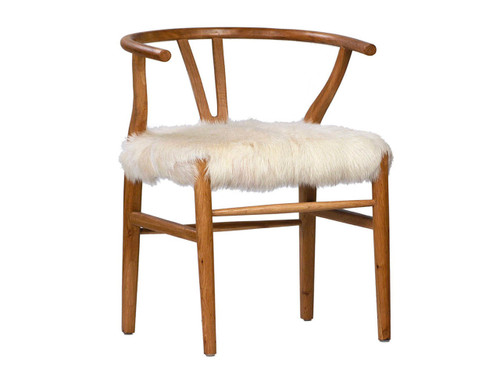 Unionworks Hanz Wishbone Dining Chair - Fur Seat