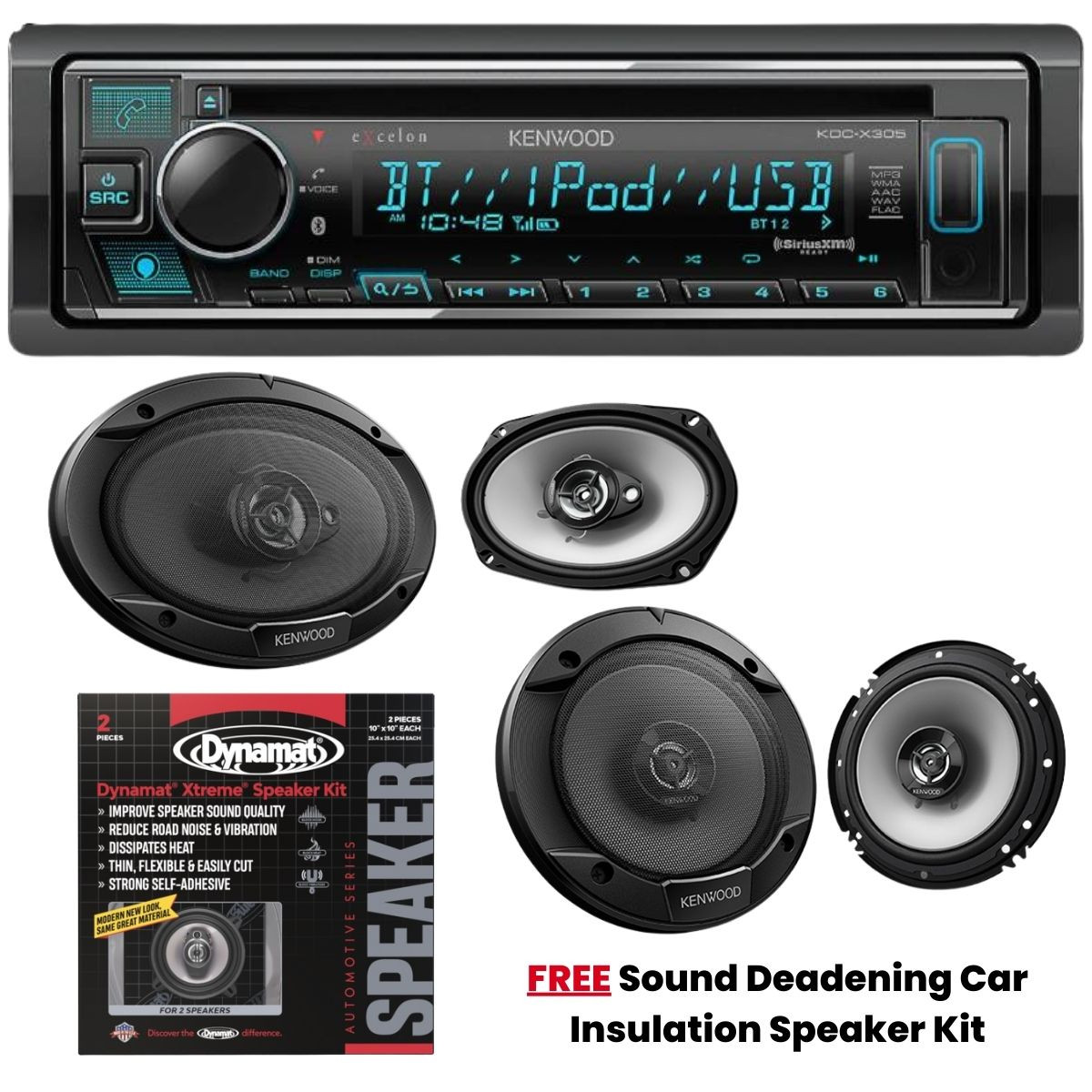 Kenwood KDC-X305 + KFC-6966S + KFC-1666S with Free Sound Deadening 