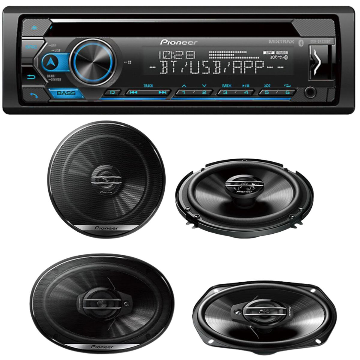 Pioneer DEH-S4220BT + TS-G6930F + TS-G1620F Speaker Set - Hi-Tech