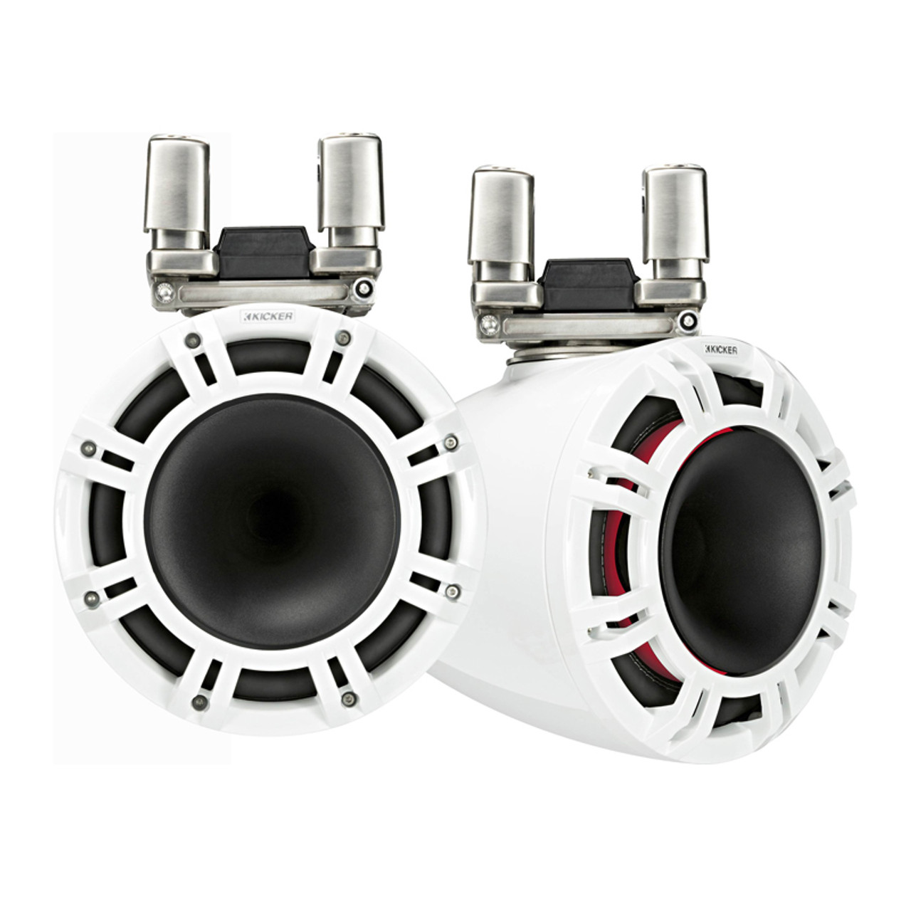 ■USA Audio■キッカー Kicker 最新型LED付マリーンタワーシステム KMTC94W (44KMTC94W) 白色 23cm Max.600W(ペア) ●保証付●税込 Kicker 44KMTC94W - Hi-Tech Car Audio