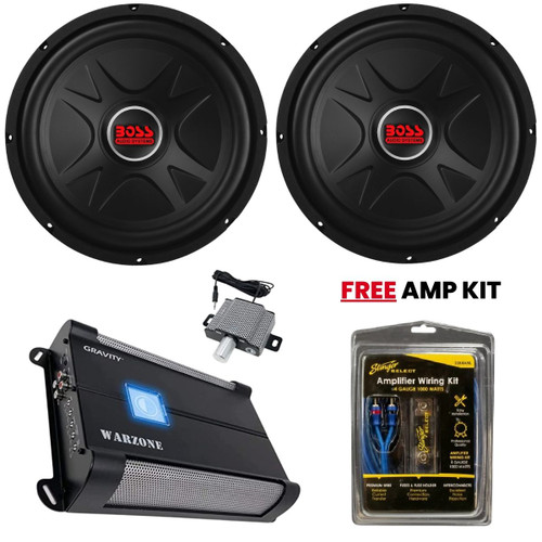 Boss Audio Systems BE12D +  Gravity Audio WZ2000-1D + Free Amp Kit