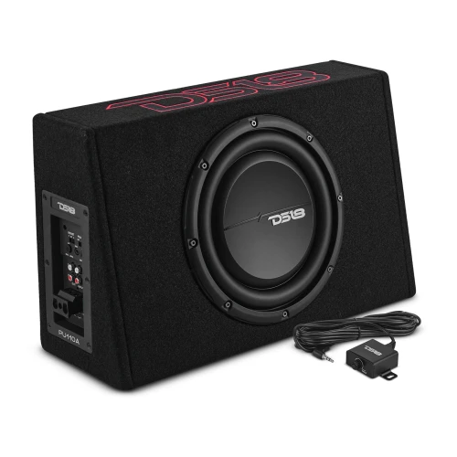 DS18 PU110A 10" 350W RMS 2-Ohm Amplified Shallow Subwoofer Enclosure for Pickup Trucks