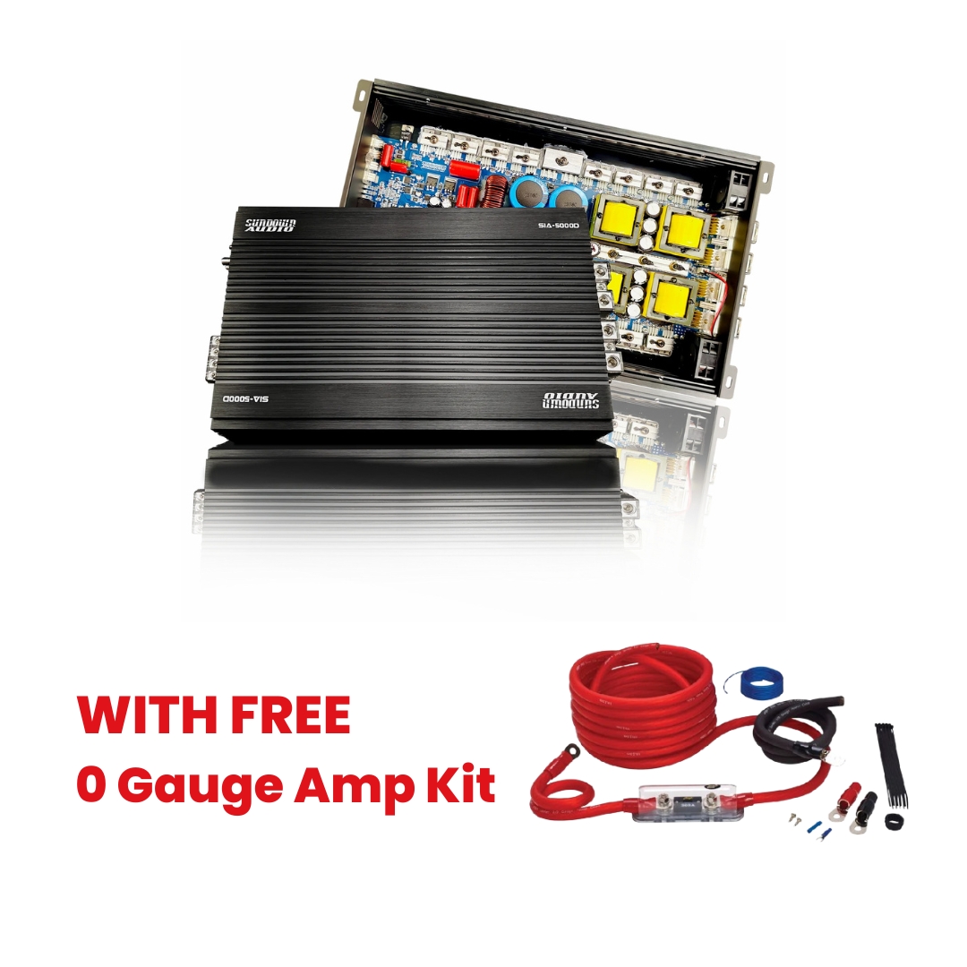 Sundown Audio SIA-5000D with Free 0 Gauge Amp Kit - Hi-Tech