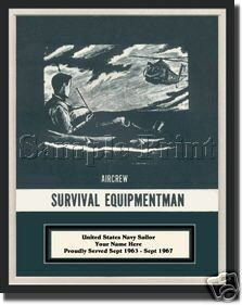 USN Rate Print Aviation Aircrew Survival RATE Personalized