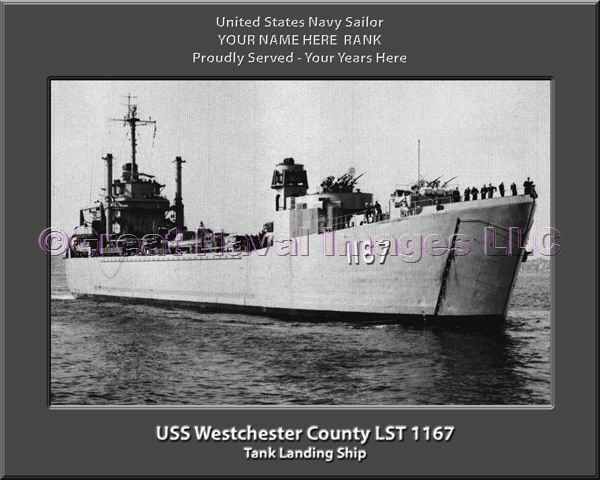 USS Westchester County LST 1167 Personalized Ship Canvas Print Photo US Navy Veteran Gift