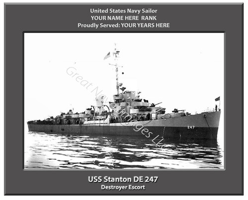 USS Stanton DE 247 Personalized Ship Canvas Print 2