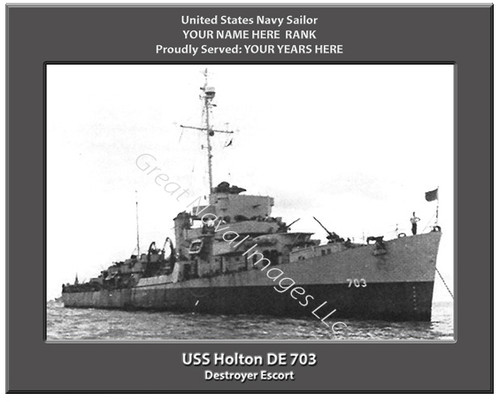 USS Holton DE 703 Personalized Ship Canvas Print
