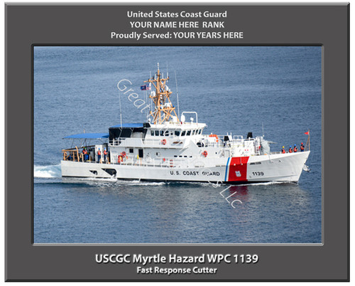USCGC Myrtle Hazard WPC 1139 Personalized Cutter Canvas Print