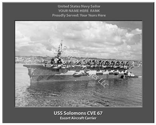 USS Solomons CVE 67 Personalized Ship Photo Canvas Print